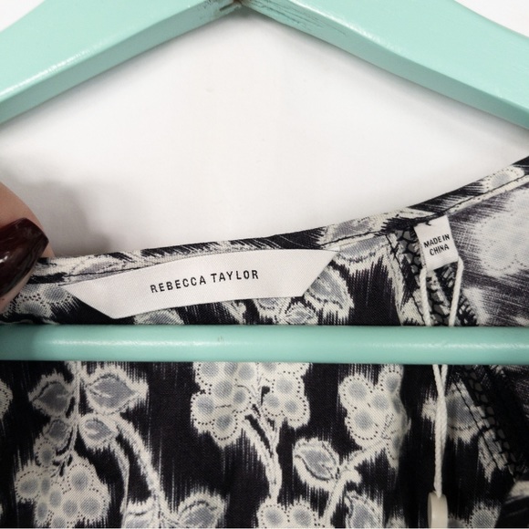 Rebecca Taylor Alicia Dress Long Sleeve Lined Floral Print - Picture 3 of 4